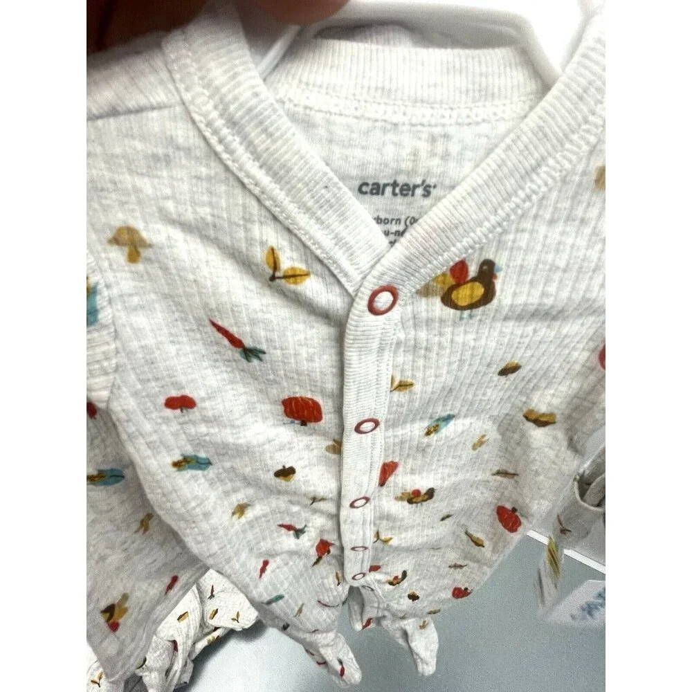 Carter's  Thanksgiving Snap-up Sleep & Play Bodysuit in Grey Newborn